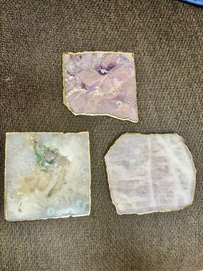 Anthropologie Gilded Agate Coasters - Set of 3